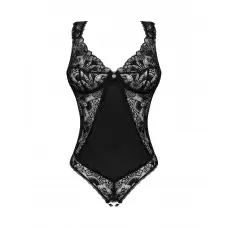 Мереживне боді Obsessive Donna Dream crotchless teddy XL/2XL Black, відкритий доступ