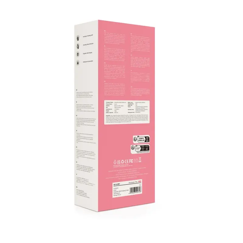 Вибратор-кролик Svakom Avery Strawberry Pink с двигающимся стволом, движение вперед-назад