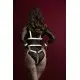 Женская сбруя с цепью и фиксаторами Feral Feelings Harness with Cuffs White