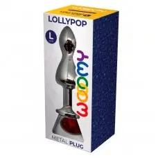 Металева анальна пробка Wooomy Lollypop Double Ball Metal Plug Red L діаметр 3,5 см, довжина 10,5 см