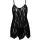 Сорочка беби-долл Leg Avenue Rose Lace Flair Chemise Black, One Size