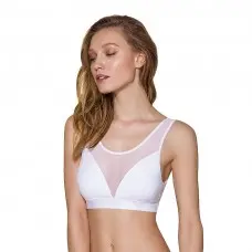 Топ з прозорою вставкою Passion PS002 TOP XL, white