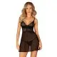 Пеньюар и трусики Obsessive Chemeris babydoll & thong XS/S