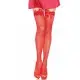 Чулки-сетка с атласным бантиком Leg Avenue Fishnet Thigh Highs With Bow Red, one size