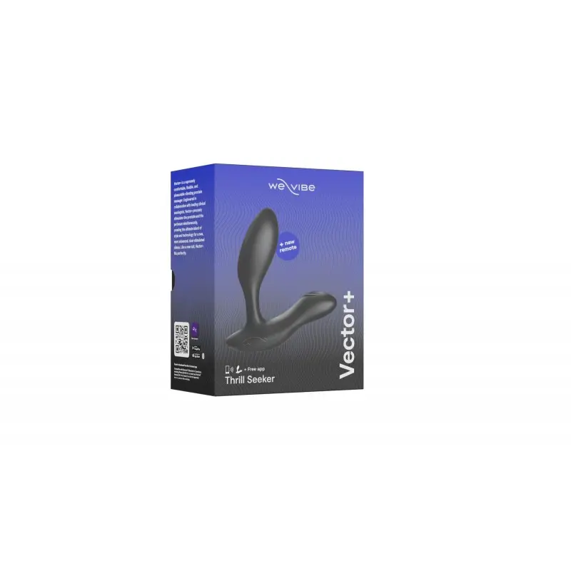 Смарт-вибромассажер простаты We-Vibe Vector+ CHARCOAL BLACK, пульт ДУ, регулируемый угол наклона