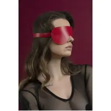Маска на глаза Feral Feelings - Blindfold Mask, натуральная кожа, красная