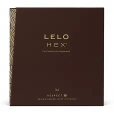 Презервативи LELO HEX Condoms Respect XL 36 Pack, тонкі та суперміцні, збільшений розмір