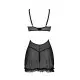 Эротический пеньюар Passion MARINA CHEMISE, S/M, black