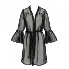 Воздушный пеньюар Passion LOVELIA PEIGNOIR L/XL, black