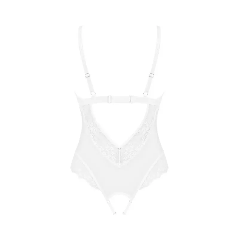 Эротическое полупрозрачное боди Obsessive Heavenlly crotchless teddy XS/S, с доступом