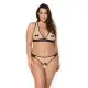 Комплект белья Passion VIENA SET 6XL/7XL, beige, лиф, стринги с доступом, бантики