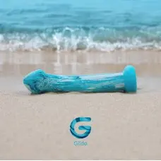 Скляний дилдо Gildo Ocean Ripple, об’ємна головка, ідеально для точки G