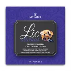Пробник гелю для мінету Sensuva Lic-o-licious Blueberry Muffin (6 мл), оліїстий, без цукру
