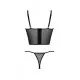 Комплект Passion KERRIA SET black, XXL/XXXL сетка+кружево, бюстье и стринги