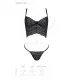 Комплект Passion KERRIA SET black, XXL/XXXL сетка+кружево, бюстье и стринги