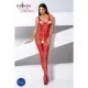 Бодистокинг Passion BS069 red, комбинезон, имитация чулок и боди