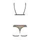 Эротический комплект нижнего белья Passion GABI SET L/XL beige, трусики с гартерами