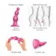 Насадка для страпона Strap-On-Me Dildo Plug Beads Framboise Metallic XL