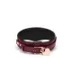 Кожаный ошейник с поводком Liebe Seele Wine Red Curved Collar, замок-сердечко