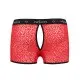 Мужские прозрачные боксеры Passion 046 SHORT PARKER XXL/XXXL Red, сетка, под леопард