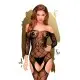 Бодистокинг с флористическо-геометрическим орнаментом Penthouse - Top-Notch Black S/L