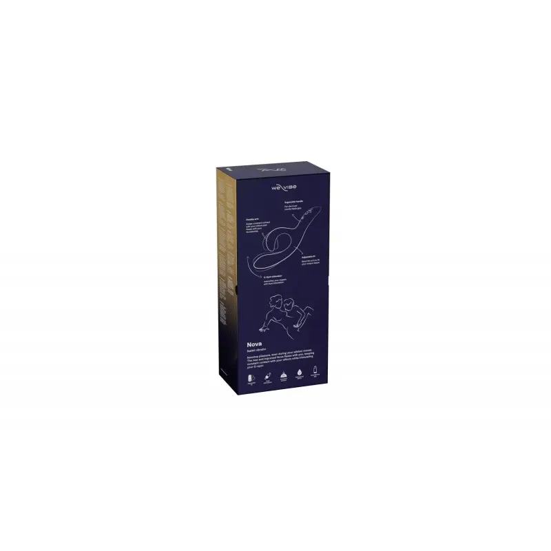 Смарт вибратор-кролик We-Vibe Nova Midnight Blue, эргономичный, регулируемый угол наклона ствола