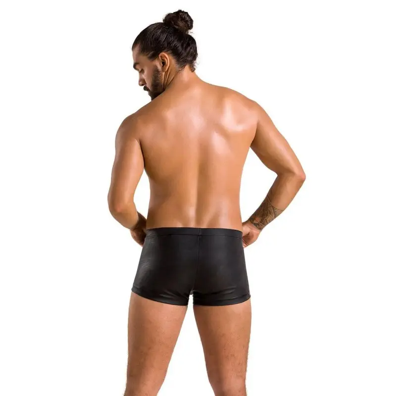Мужские кожаные боксеры с клапаном Passion 050 SHORT PATRICK L/XL Black