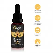 Возбуждающие капли для клитора Orgie Orgasm Drops Vibe!, 15 мл, тепло-холод, эффект вибрации