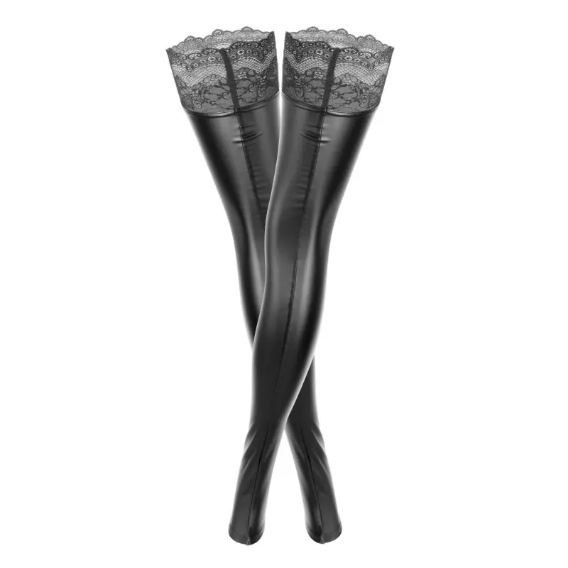 Чулки Noir Handmade F135 Powerwetlook stockings - XXL