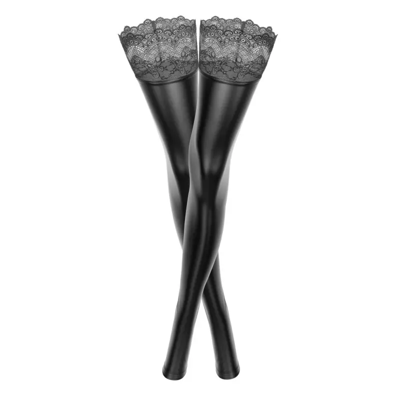 Чулки Noir Handmade F135 Powerwetlook stockings - XXL