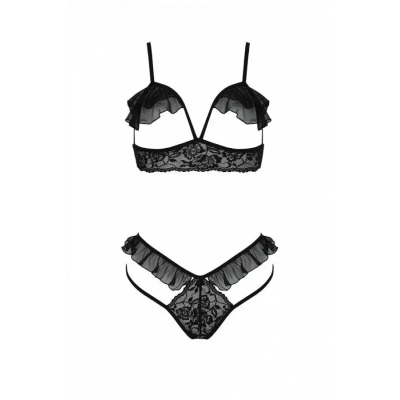 Комплект DOLLY SET WITH OPEN BRA black XXL/XXXLPassion