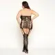 Бодистокинг с имитацией чулок Size Plus Black