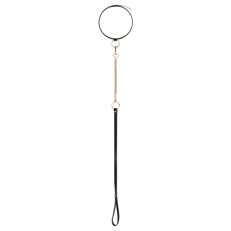 Ошейник с поводком Rosy Gold - Collar with Leash - Black