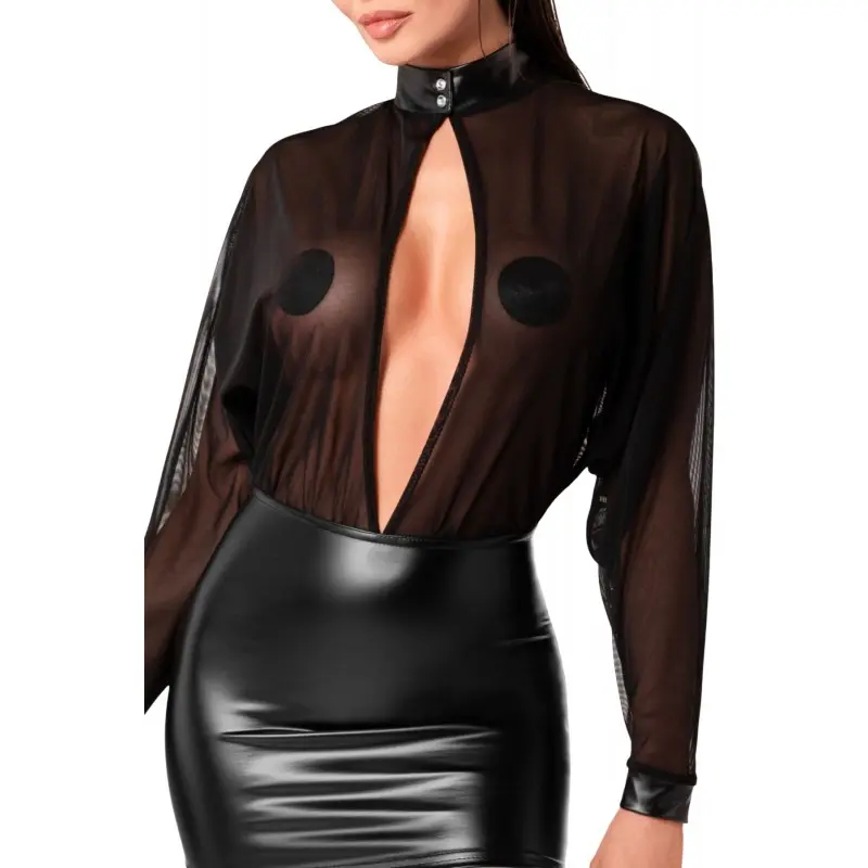 Платье Noir Handmade F348 Powerwetlook and tulle dress - L