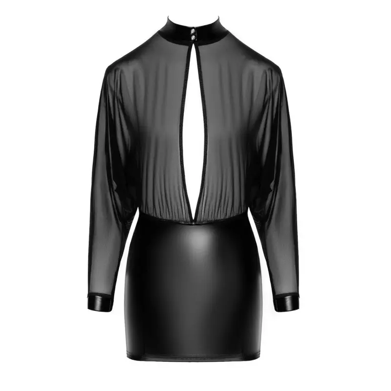 Платье Noir Handmade F348 Powerwetlook and tulle dress - L