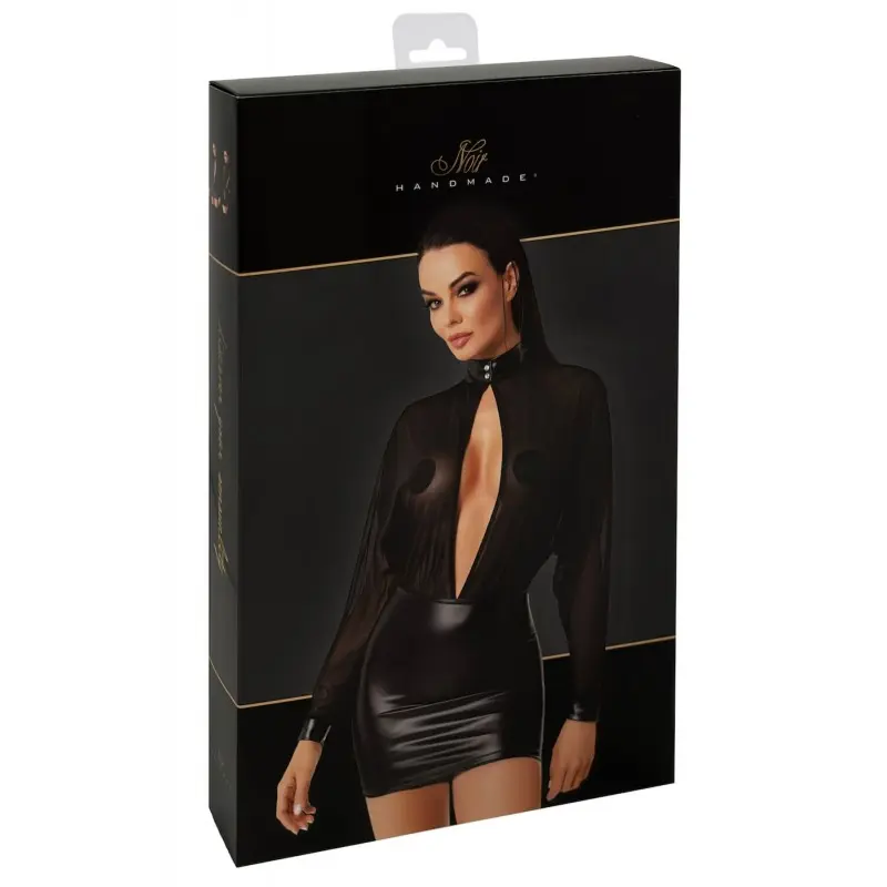 Платье Noir Handmade F348 Powerwetlook and tulle dress - L