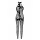 Бодистокинг Noir Handmade F315 Ego flocked mesh halter catsuit - XL