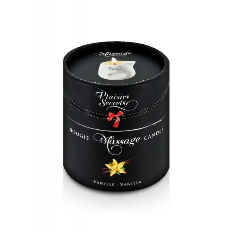 Массажная свеча Plaisirs Secrets Vanilla (80 мл) подарочная упаковка, керамический сосуд