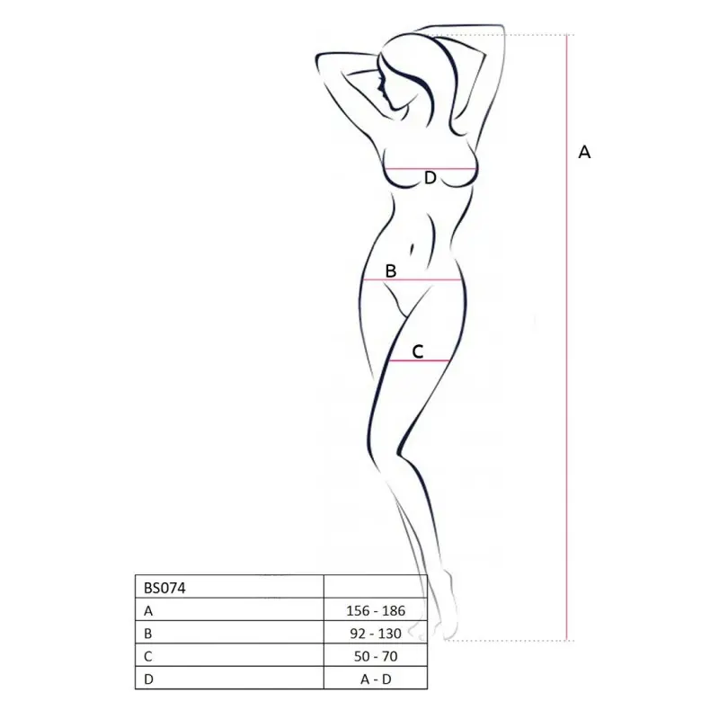 Ажурный бодистокинг с имитацией чулок Passion BS074 red