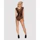 (SALE) Бодистокинг из крупной сетки с кружевом Obsessive B112 teddy XL/XXL, черный, с доступом