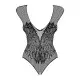 (SALE) Бодистокинг из крупной сетки с кружевом Obsessive B112 teddy XL/XXL, черный, с доступом