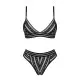 Комплект белья Obsessive Natilya 2-pcs set XS/S, black, бюстгальтер, трусики