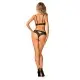 Комплект белья Obsessive Natilya 2-pcs set XS/S, black, бюстгальтер, трусики
