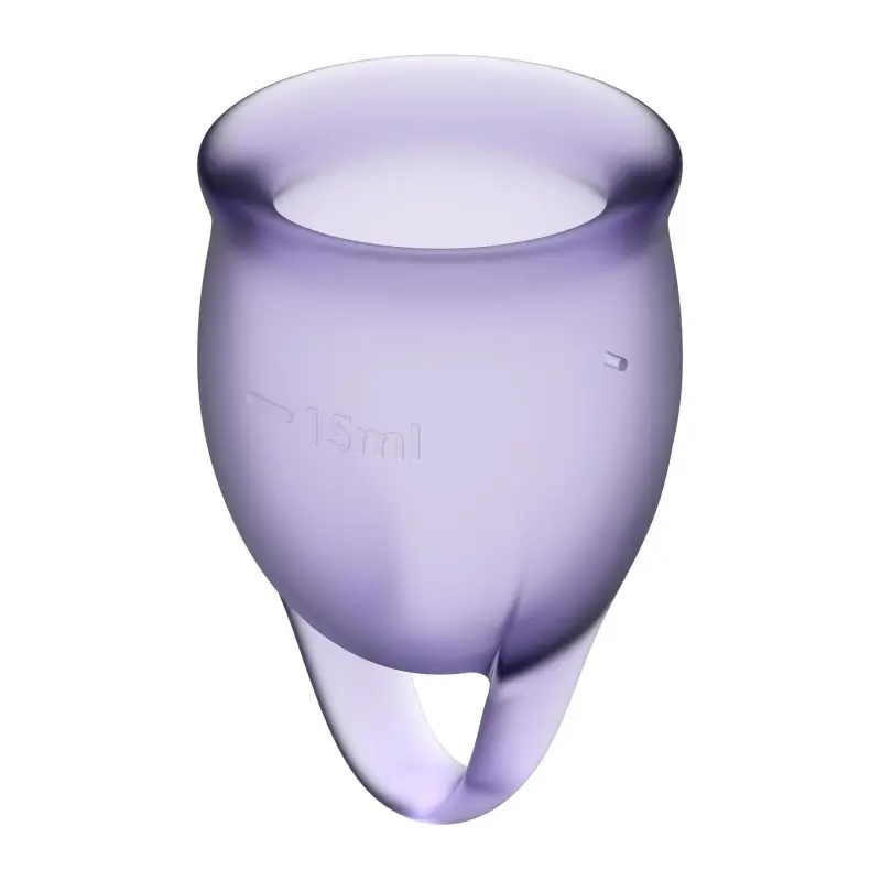 Набор менструальных чаш Satisfyer Feel Confident (lila), 15мл и 20мл, мешочек для хранения