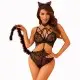 Эротический костюм кошечки JSY «Манящая Жаклин» One Size, боди, хвост, ушки