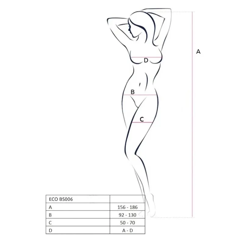 Бодистокинг Passion ECO BS006 white, с доступом, халтер, имитация подвязок