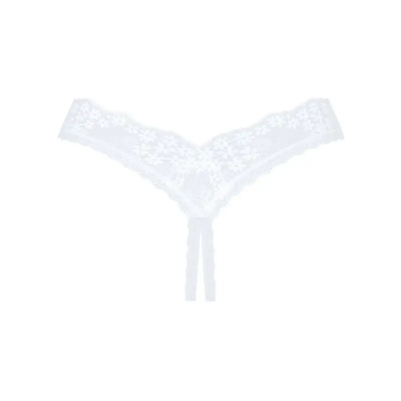 Кружевные танга Obsessive Heavenlly crotchless thong M/L, с доступом
