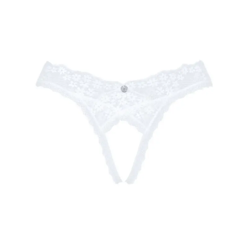 Кружевные танга Obsessive Heavenlly crotchless thong M/L, с доступом