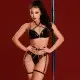 Эротический комплект JSY «Страстная Элиза» One Size, топ, стринги, пояс-гартеры
