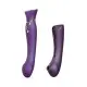 Смартвибратор 3в1 Zalo — Queen Set Twilight Purple, пульсирующая жемчужина и вакуум, кристалл Swarovski